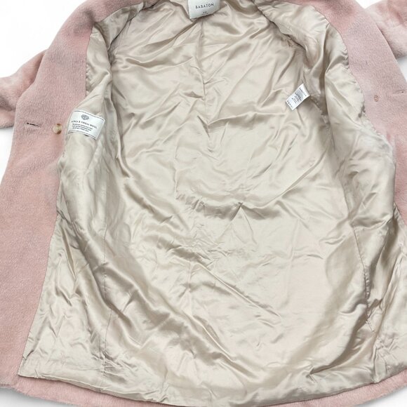 Babaton Stedman Coat Italian Alpaca Wool Blend Salmon Pink Overcoat Women's XXS - Picture 13 of 13